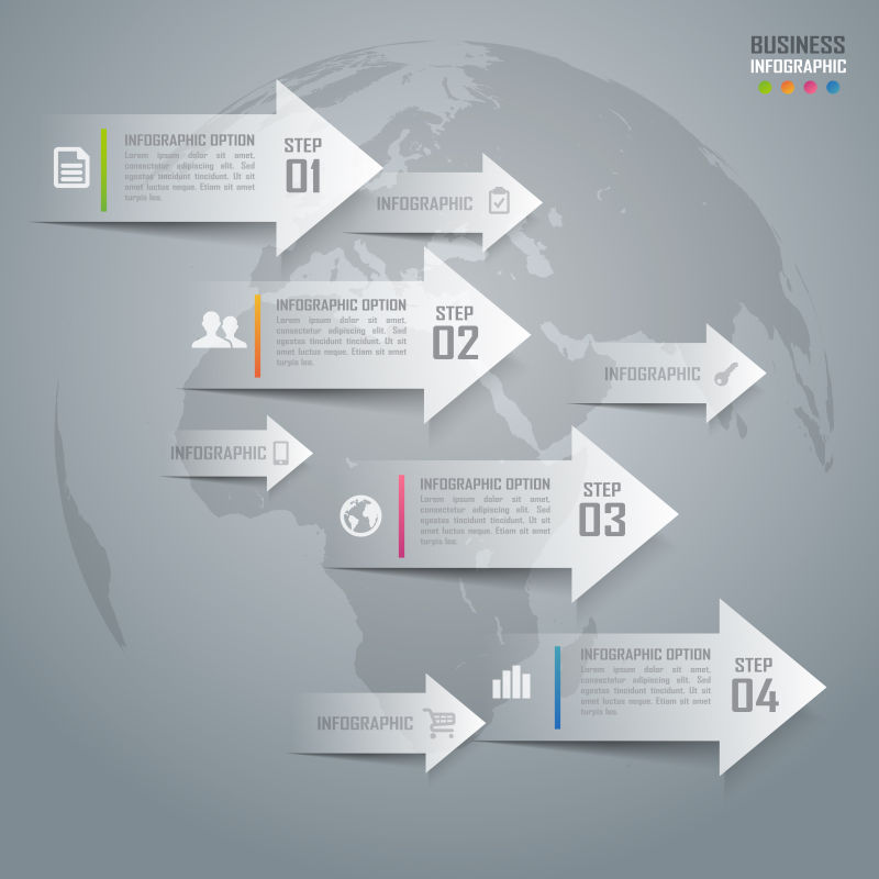创意矢量箭头元素的信息图表设计