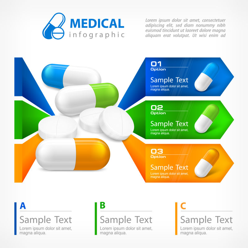 创意矢量现代医疗主题的信息图表设计