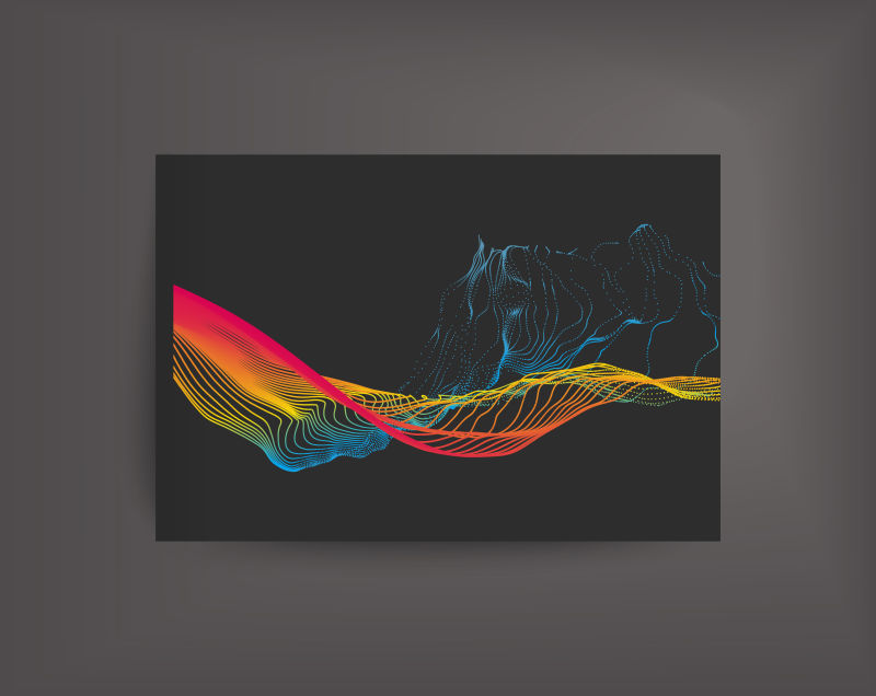 创意矢量彩色流动粒子波设计背景