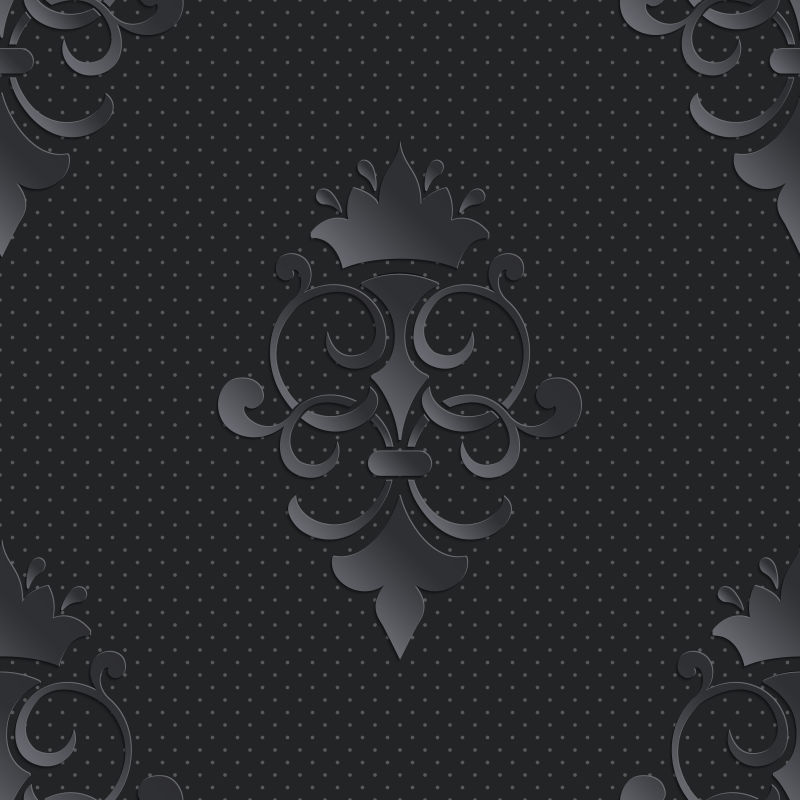 矢量的黑色民族花卉背景设计