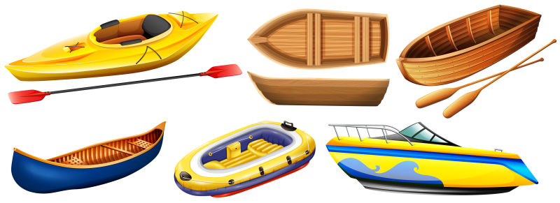矢量各种种类的船插图设计