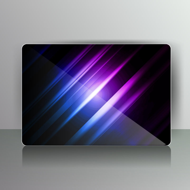 抽象矢量现代紫色光线元素的名片设计
