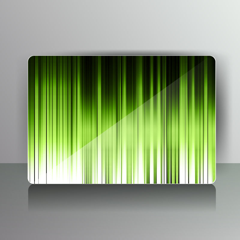 抽象矢量绿色光线元素的名片设计