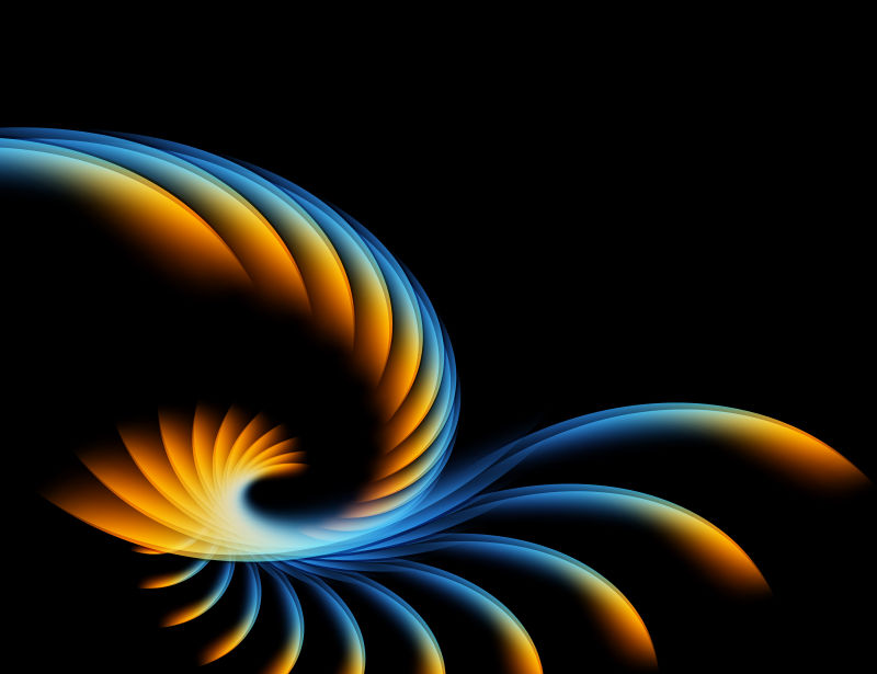 抽象矢量现代黄蓝波形背景设计