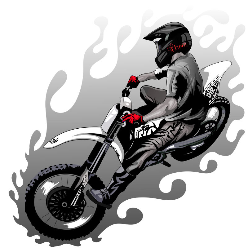 创意矢量骑摩托车的人插图设计