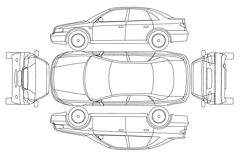 创意矢量现代汽车元素的插图设计