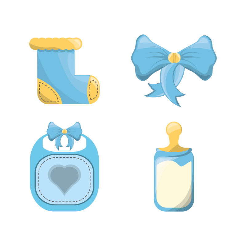 婴儿淋浴车和徽章装饰设计