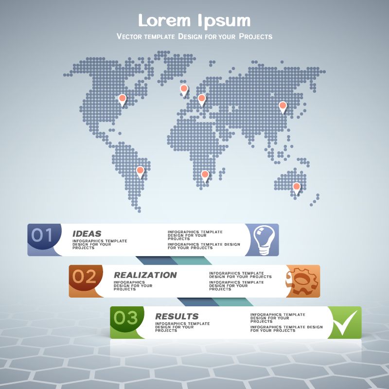 矢量现代全球商业主题信息图表设计