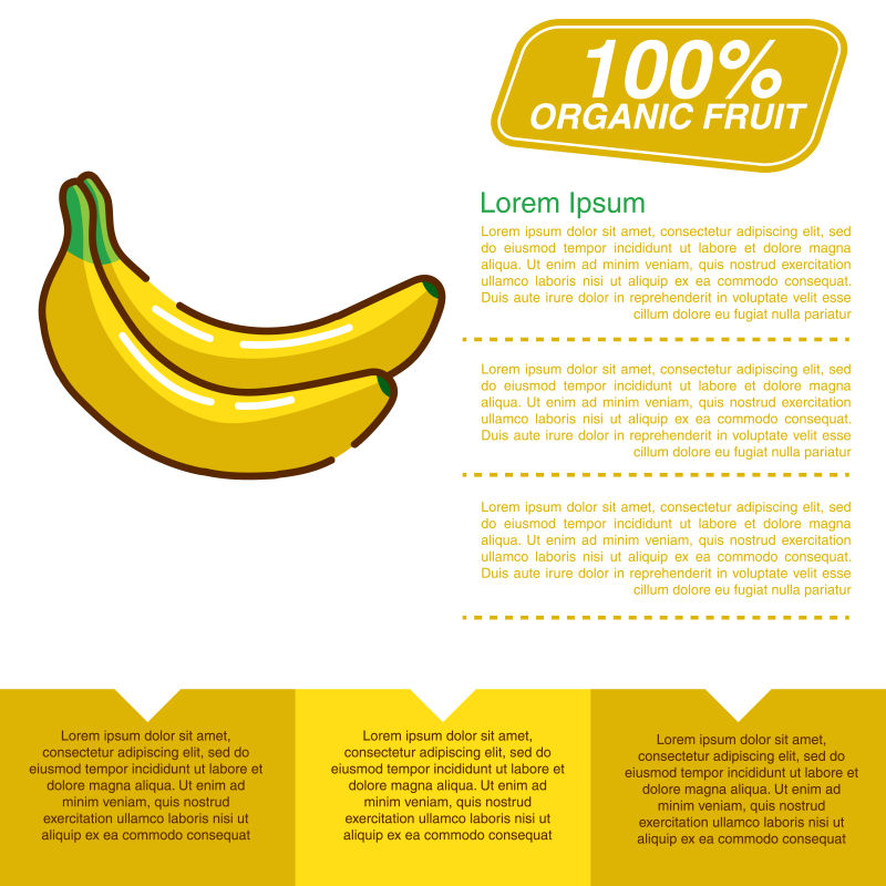 创意矢量香蕉元素的平面海报设计