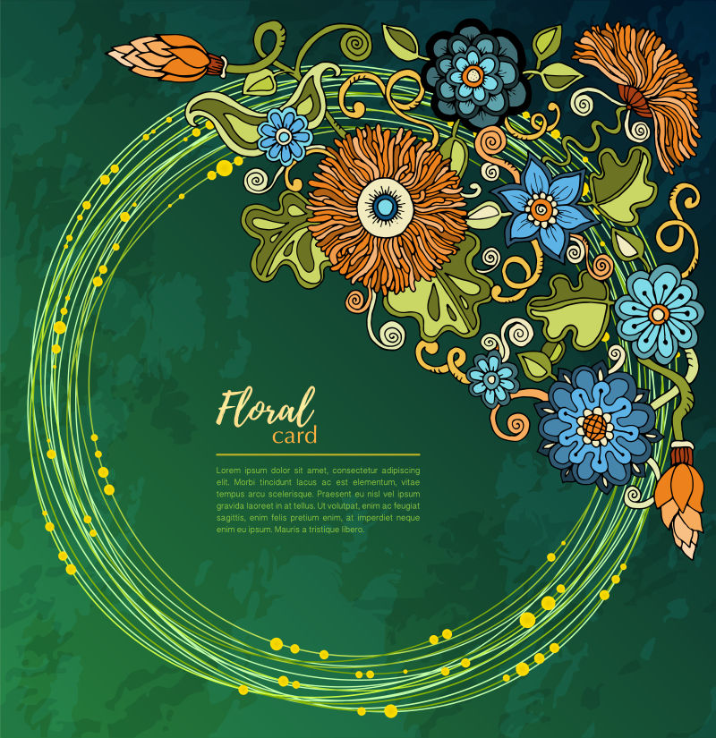 抽象矢量花卉元素的设计背景卡片设计