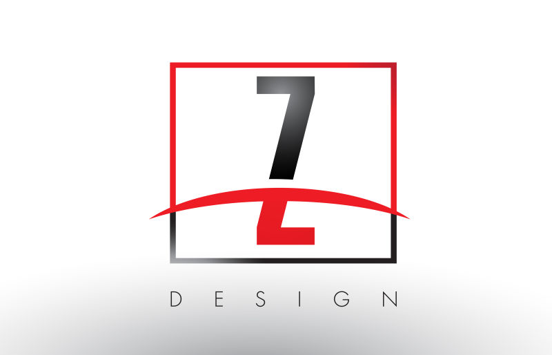 抽象矢量红黑双色字母Z标志设计