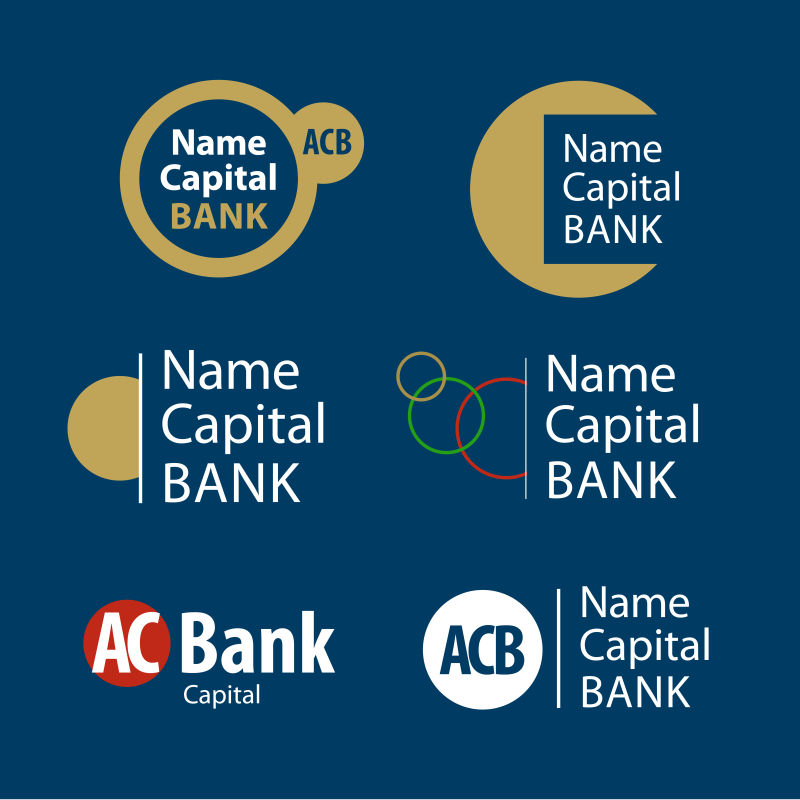 抽象矢量现代银行标志创意设计