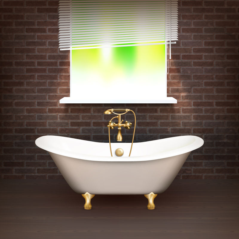 创意矢量现代浴室创意设计插图