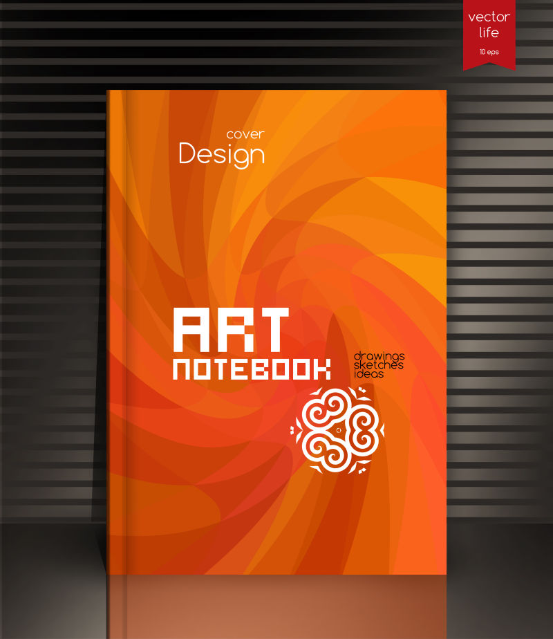 创意矢量现代橙色艺术书刊封面设计