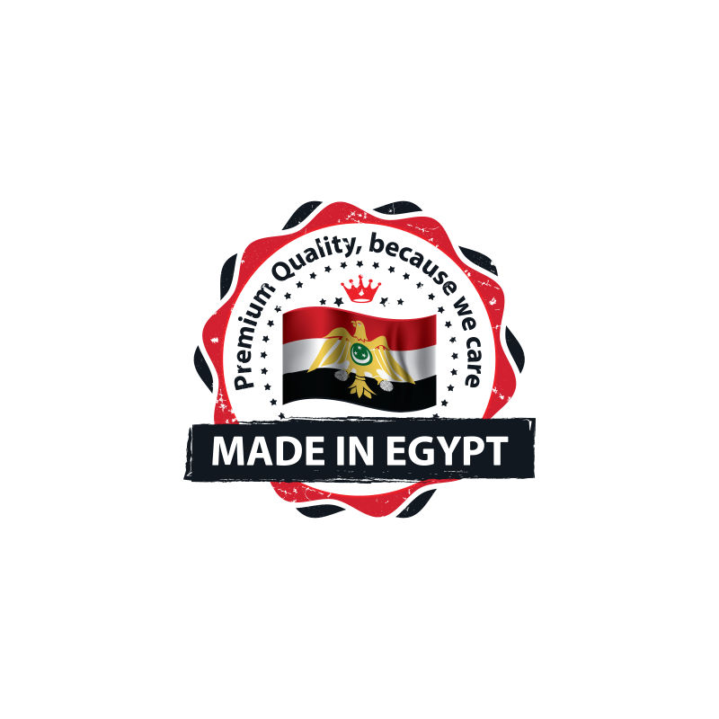 抽象矢量现代埃及制造标签设计
