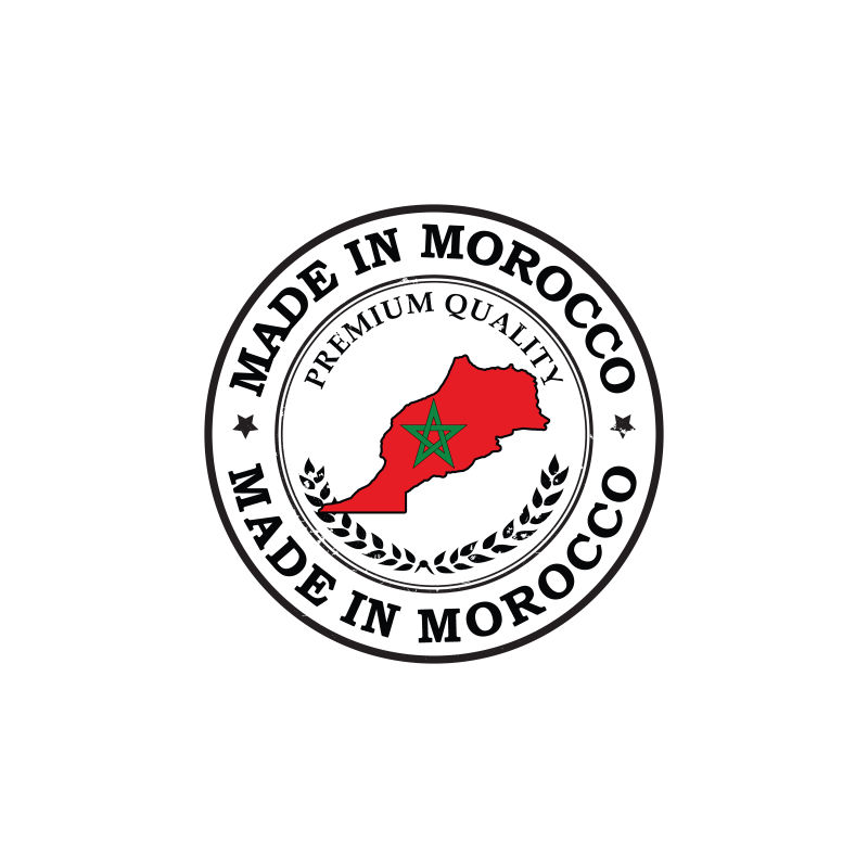 抽象矢量现代摩洛哥制造标签设计