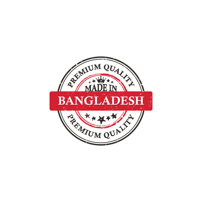 矢量现代孟加拉国制造标签设计