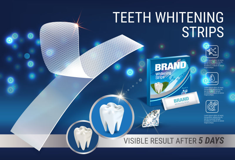 创意矢量现代专业牙齿美白贴广告设计