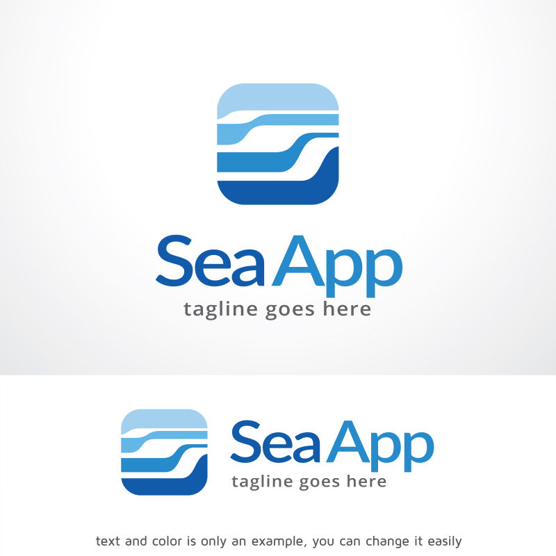抽象矢量海洋应用标志设计