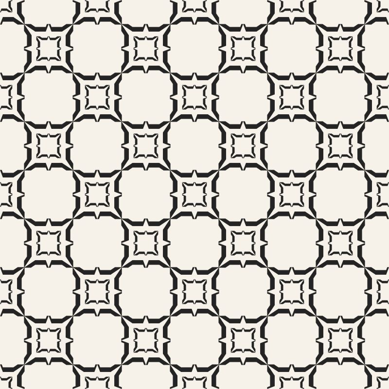 抽象矢量单色几何花型无缝背景设计