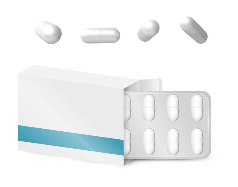 矢量抽象现代白色医疗药片设计