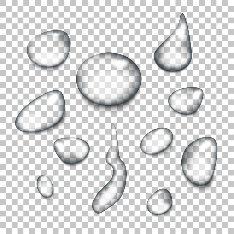 水滴与透明混合（准备用于光栅图像）-矢量图