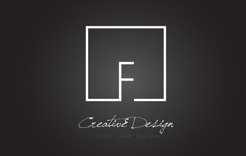 矢量创意方框元素的字母F标志设计