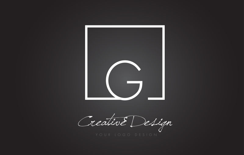 创意矢量方框元素的字母g标志设计
