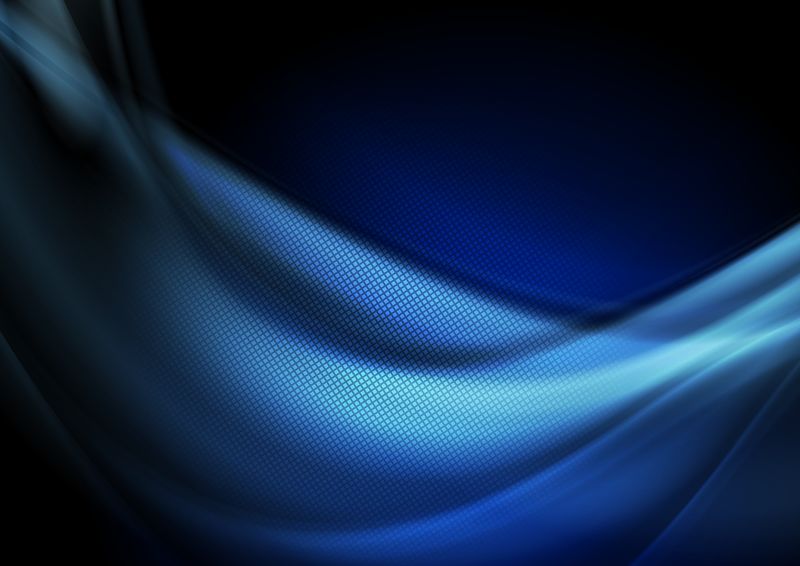 深蓝色抽象流畅的波浪背景-矢量设计