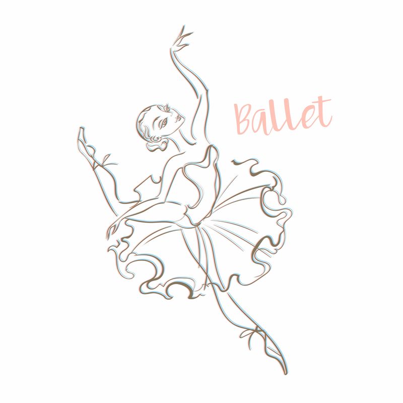 女芭蕾舞演员芭蕾标识类型舞者矢量图