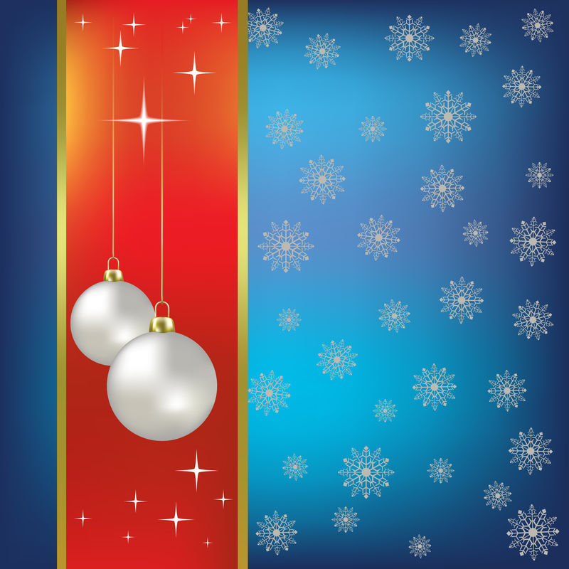 圣诞矢量背景珍珠球和雪花