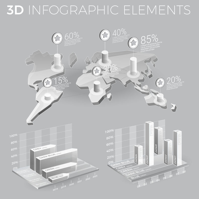 灰色和白色的公司信息图表元素
