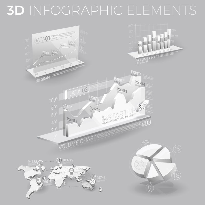 灰色和白色的公司信息图表元素