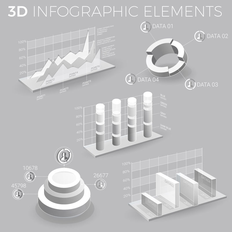 灰色和白色的公司信息图表元素