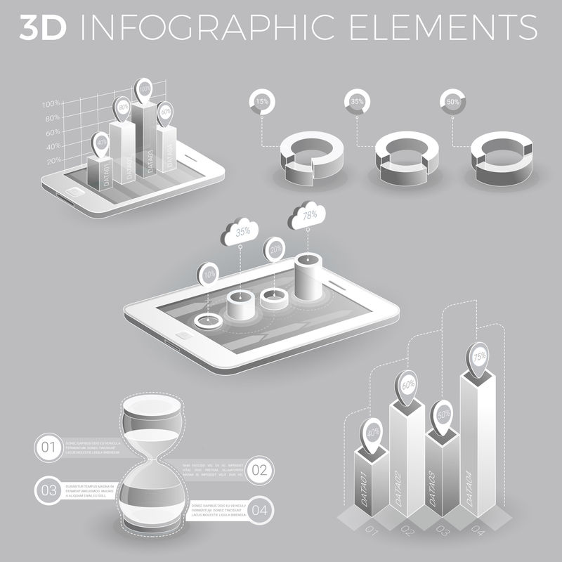 灰色和白色的公司信息图表元素
