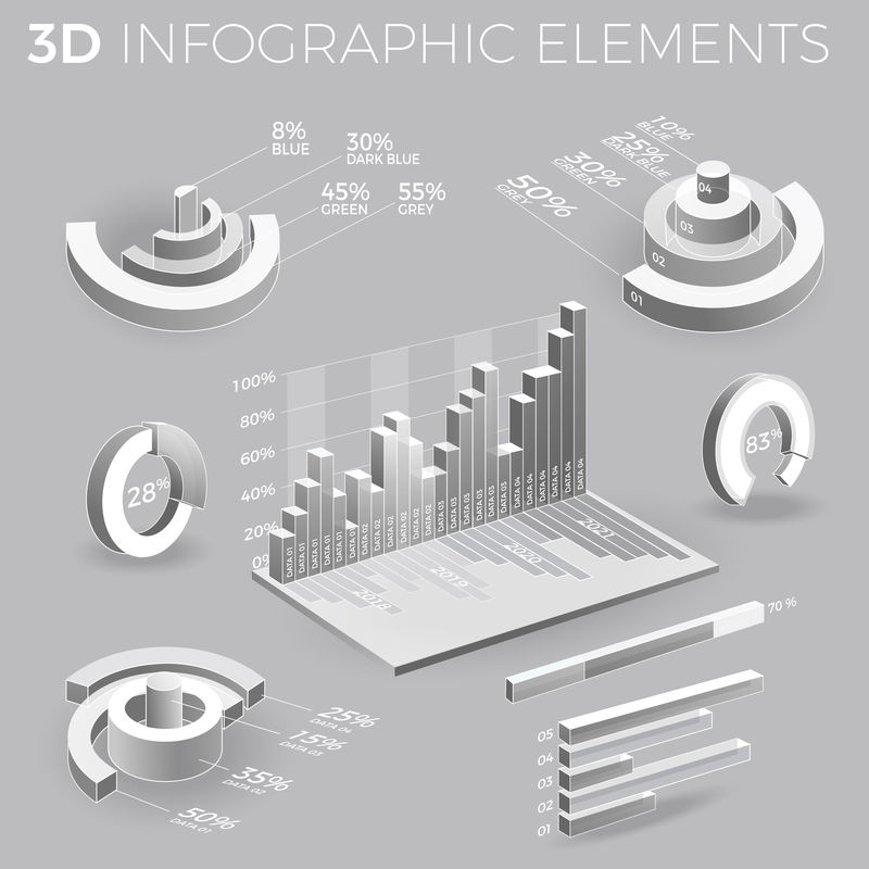 灰色和白色的公司信息图表元素