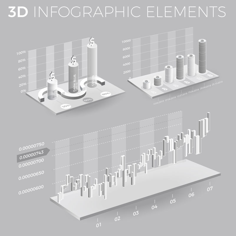 灰色和白色的公司信息图表元素