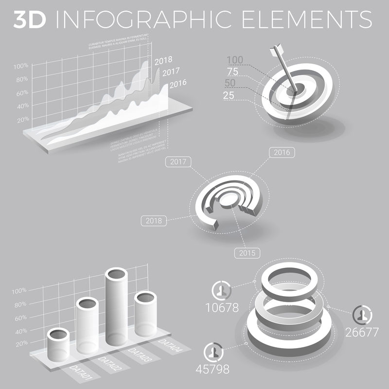 灰色和白色的公司信息图表元素