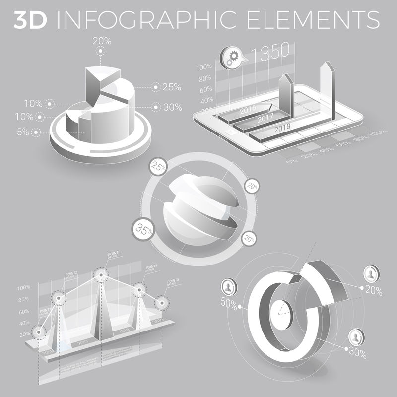 灰色和白色的公司信息图表元素