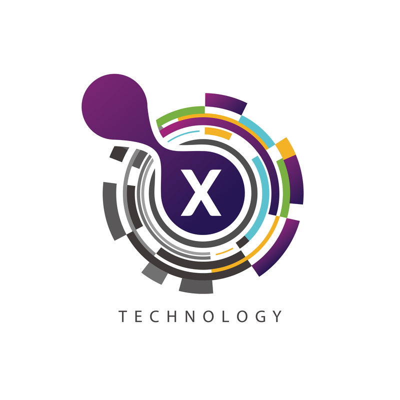 Techno Pixel X字母徽标