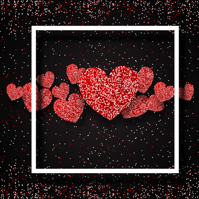情人节和情人节的节日海报-带有心形纹理和手写字体-手写的手稿标志或标语-用以展示横幅传单明信片或海报的完美设计元素