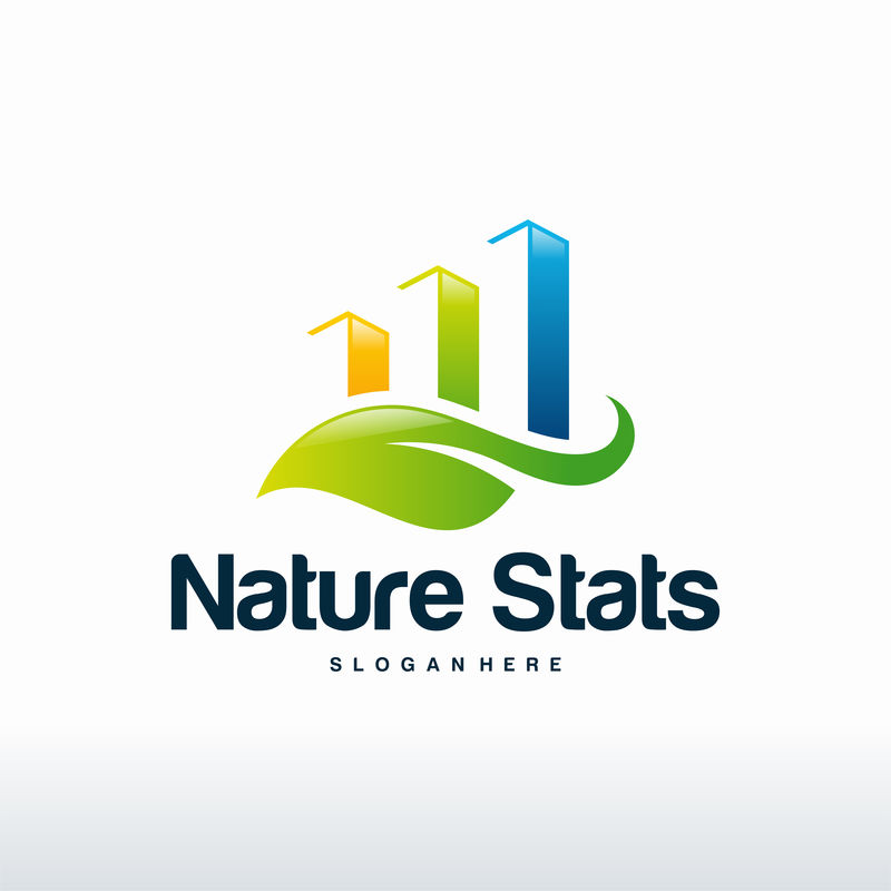自然统计标志设计矢量-新鲜金融标志模板