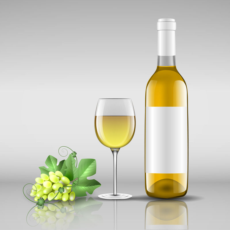 瓶装白葡萄酒