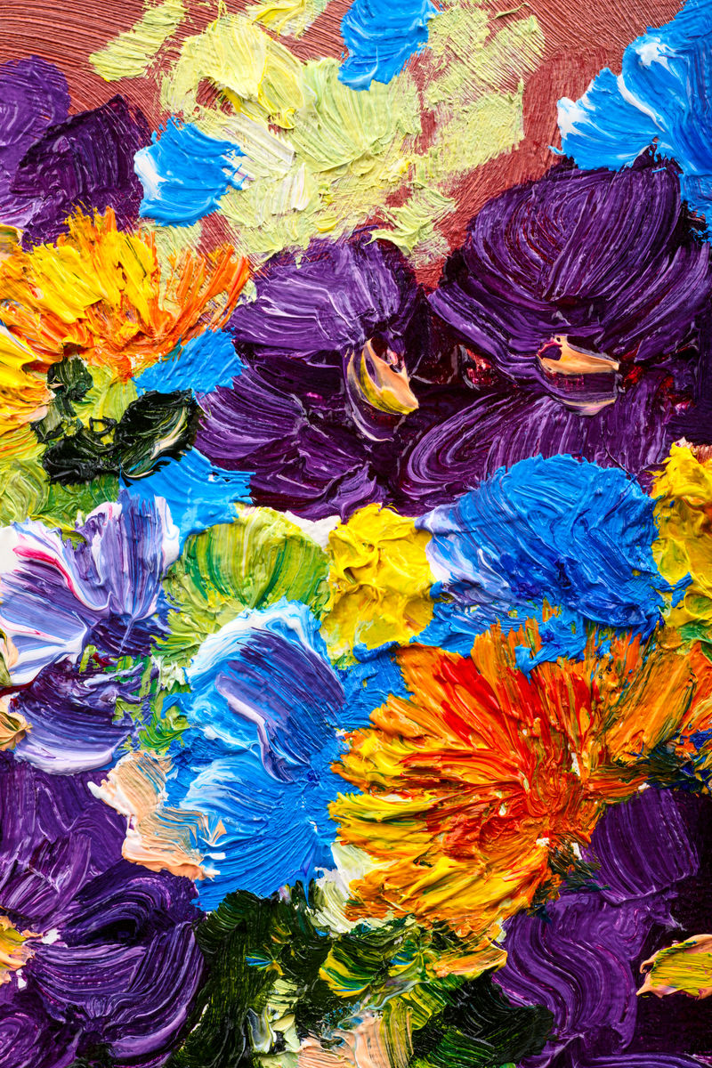 抽象背景-油画-花卉
