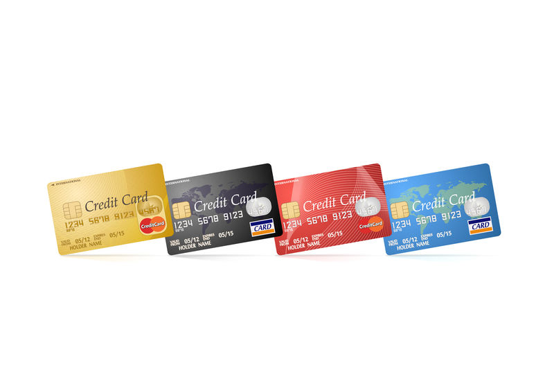 信用卡图标-独立于白色背景的网页设计用信用卡图标等距图