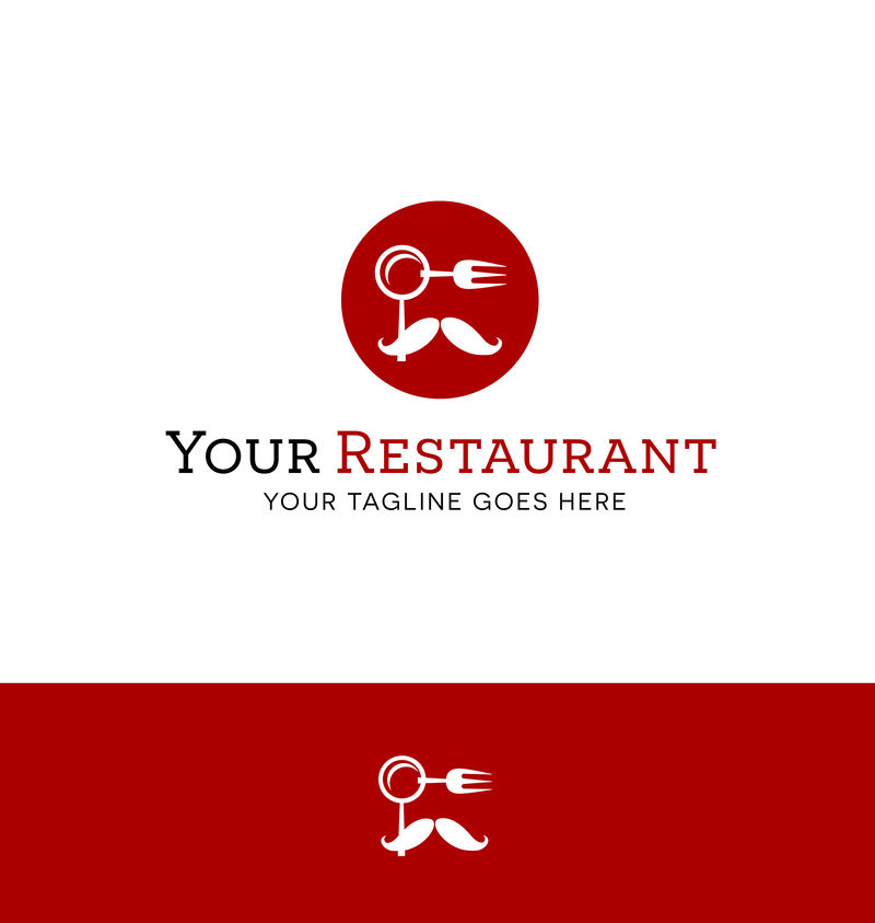 抽象面餐厅标志设计