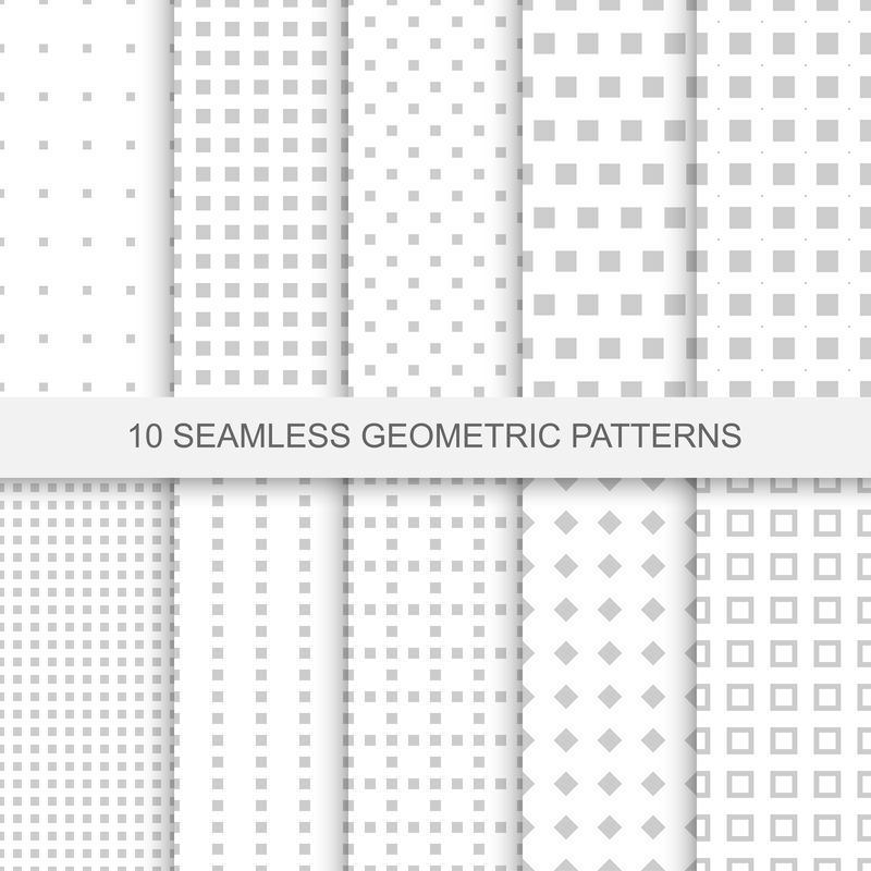 几何无缝图案集合。