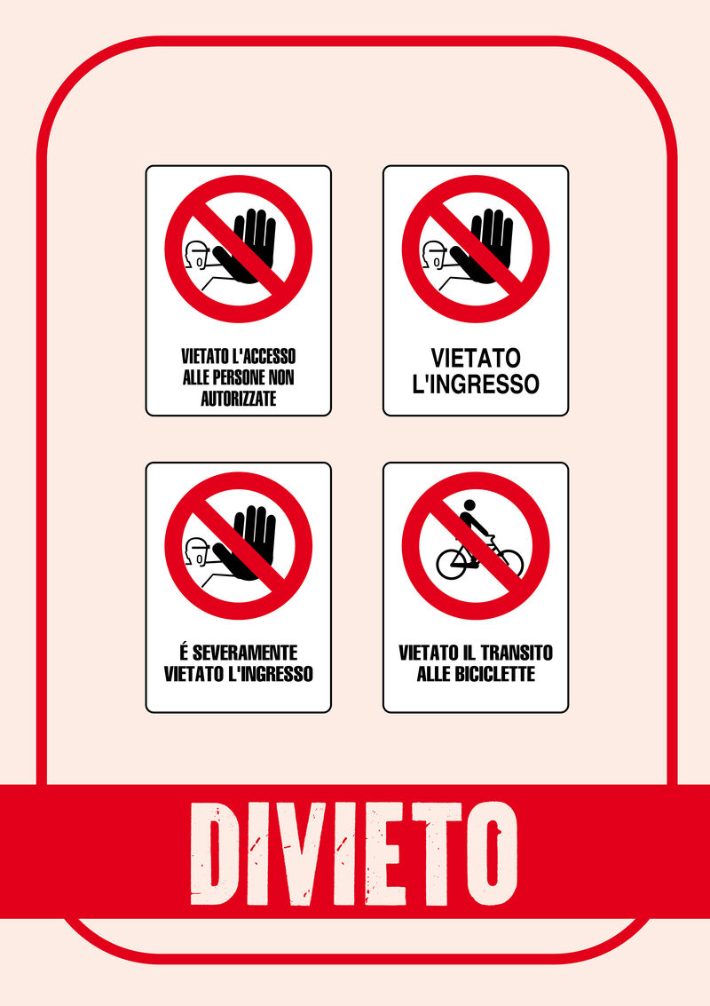 禁止信号：禁止未经授权的人进入-禁止进入-严禁进入-禁止骑自行车