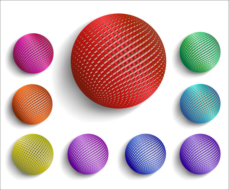 半色调地球仪-球体矢量标志符号-图标-设计-背景上孤立的抽象点球插图