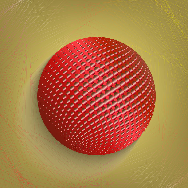 设计元素的抽象半色调球体-在暗背景下隔离-矢量图示